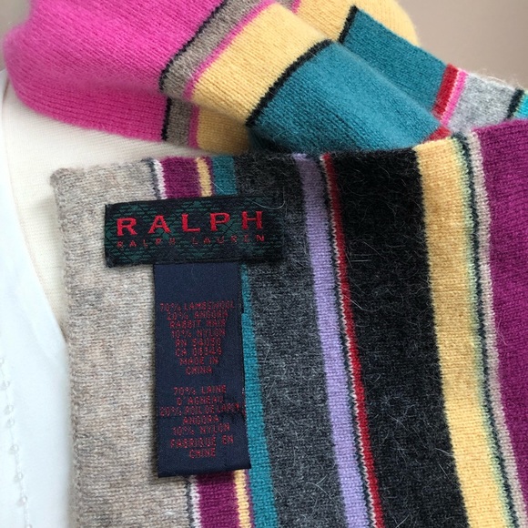 Ralph RL striped wool blended scarf - Picture 4 of 5